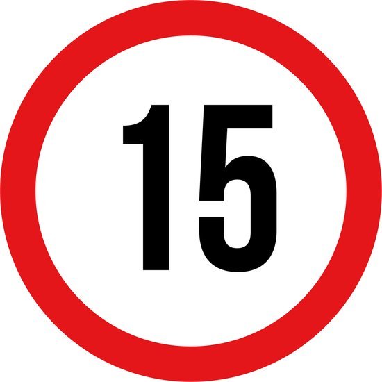 10 max snelheid 15 KM Stickers